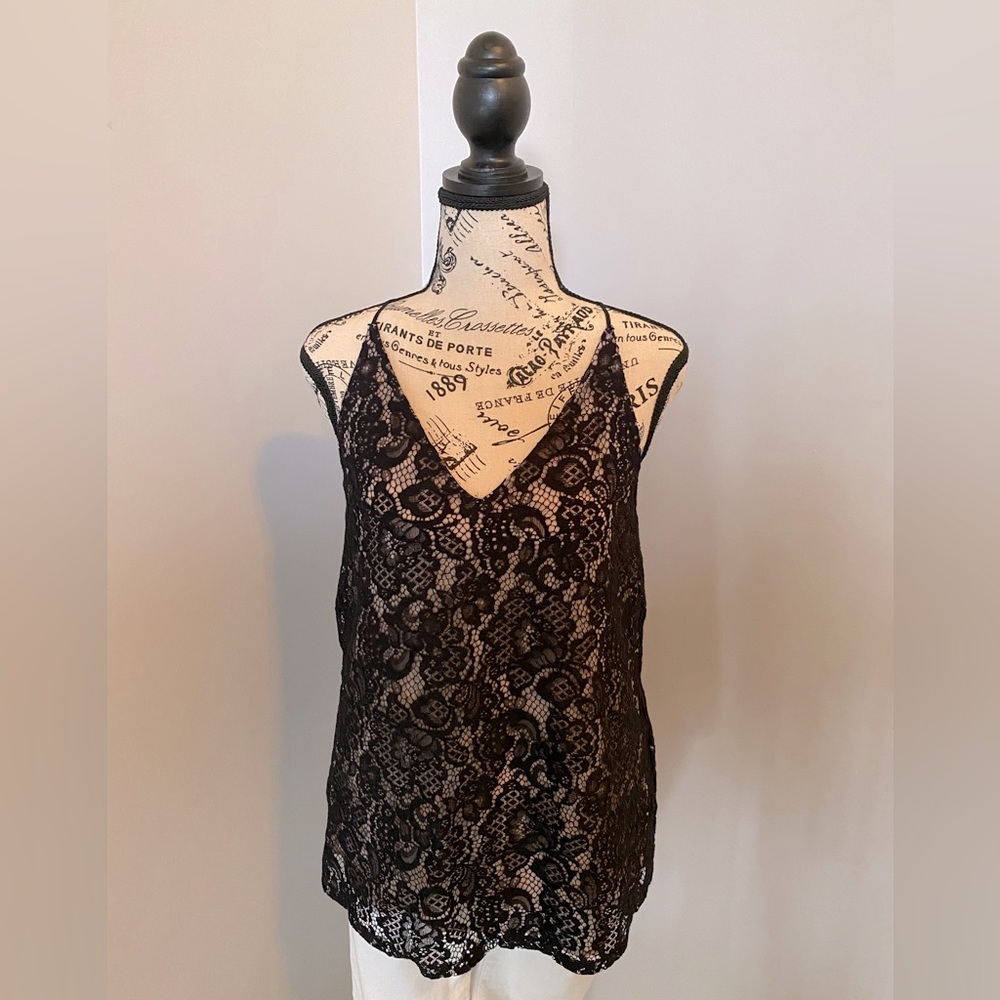LOFT black tank w/ overlay, size Small